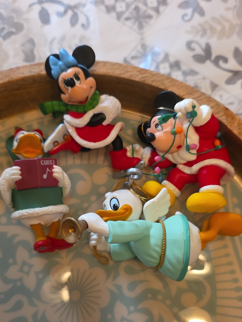 Vintage 1980s Disney Christmas Ornaments Lot of 4 Mickey, Minnie, Donald, Daisy